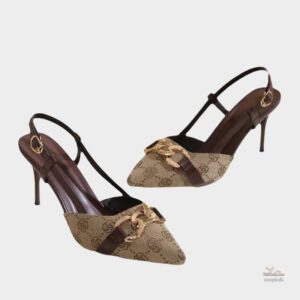 Sandales à talon femme avec boucle dorée