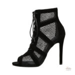 Sandales femme à talon, design filet contemporain