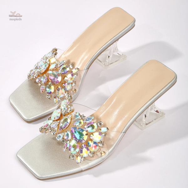 Sandale Argentée Design Luxe pour Femme