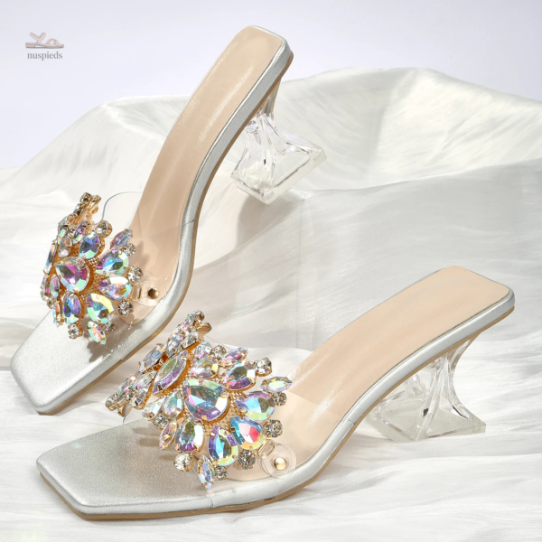 Sandale Chic Femme, Style Argenté Raffiné