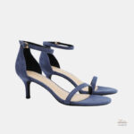 Sandale Élégante Bleu Marine à Talon avec Boucle
