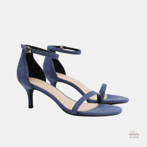 Sandale Élégante Bleu Marine à Talon avec Boucle