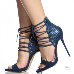 Sandale bleu marine à talon, design élégant et pratique
