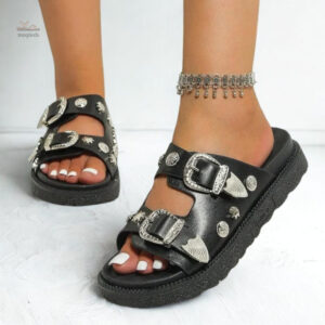 Sandale Confortable avec Deux Boucles