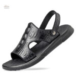 Sandales en cuir avec motif crocodile pour homme