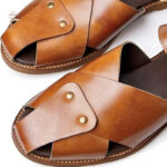 Sandale confort en cuir marron pour homme