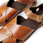 Sandale homme luxe en cuir marron clair