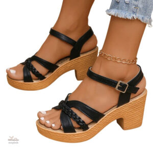Sandales estivales à talon pour femme, design élégant
