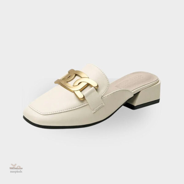 Sandale beige luxueuse à talon pour femme