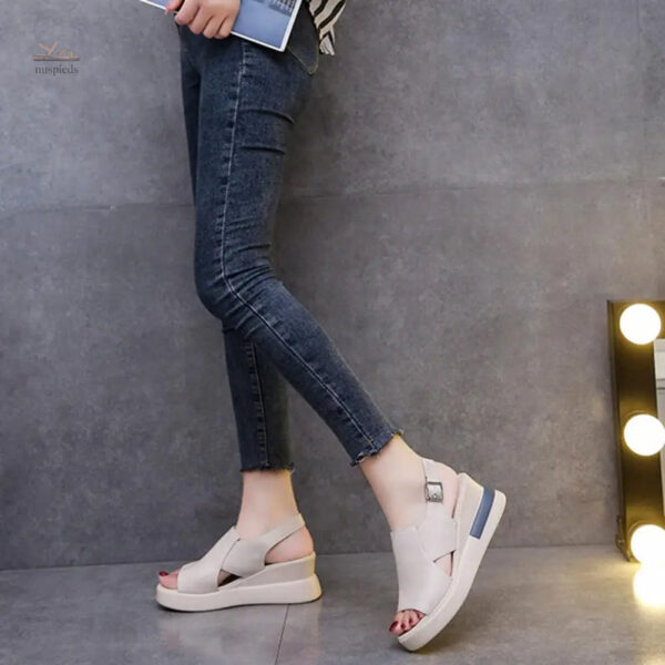 Sandale Femme Mode avec Lanière sur le Talon, Style Chic