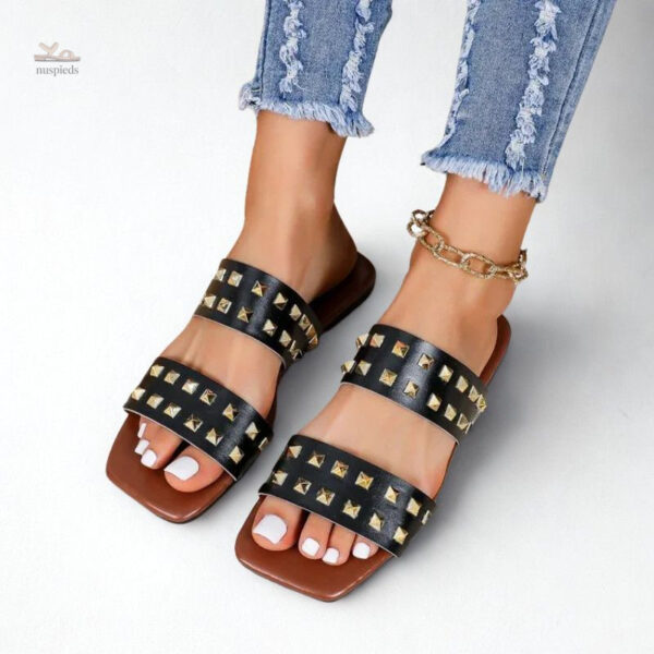 Sandale Femme Cloutée à lanières élégantes