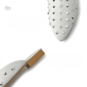 Sandale à Talon Femme, Design Pointu et Clouté