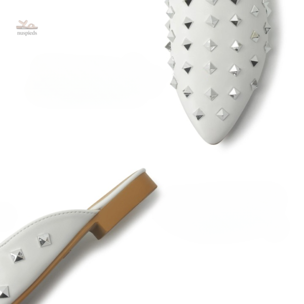 Sandale à Talon Femme, Design Pointu et Clouté