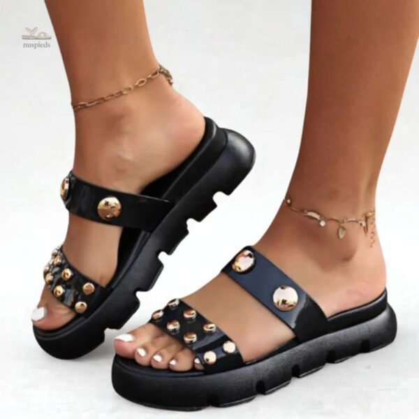 Sandale Femme Cloutée Semelle Épaisse