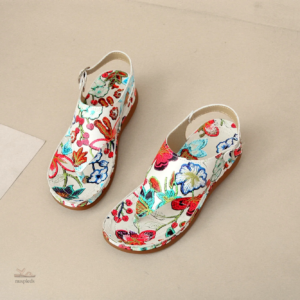 Chaussures d'été femme, sandale à motif floral