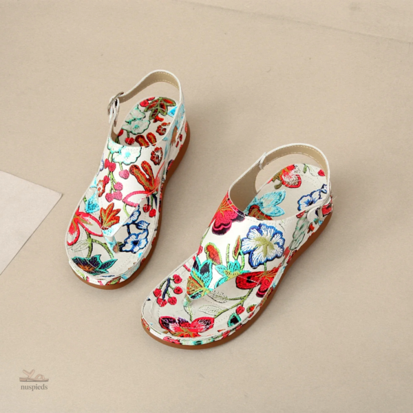 Chaussures d'été femme, sandale à motif floral