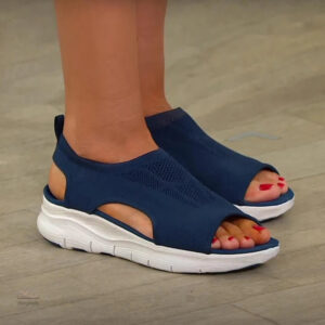 Chaussures d'été Femme, Sandales en Tissu Élastique