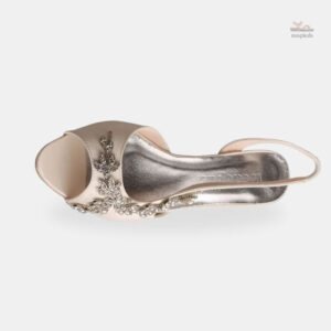 Sandales mariage femme avec strass en forme de fleurs