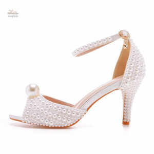 Chaussure mariage femme avec perles décoratives
