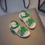 Chaussure d'Été Fille avec Fleur Verte Joyeuse