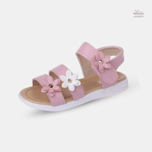 Sandales Fille Lanières Roses avec Fleurs
