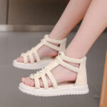 Sandales tressées pour filles, style chic et confortable
