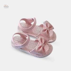 Sandale Fille Rose avec Noeud Papillon pour la Plage