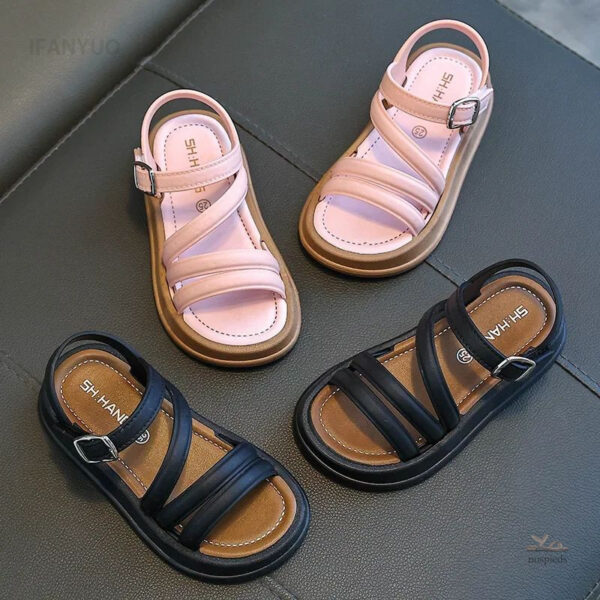 Sandales élégantes pour filles, semelle douce et souple