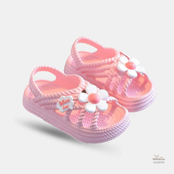 Sandale Fille Rose avec Fleur, design mignon et coloré