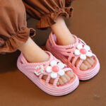 Sandale Rose pour Fille, style élégant avec motif floral