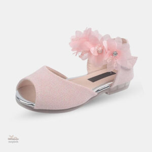 Sandale Fille Souple avec Fleurs, élégante et confortable