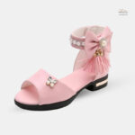 Sandale Fille Rose à Talon Bas Style Princesse