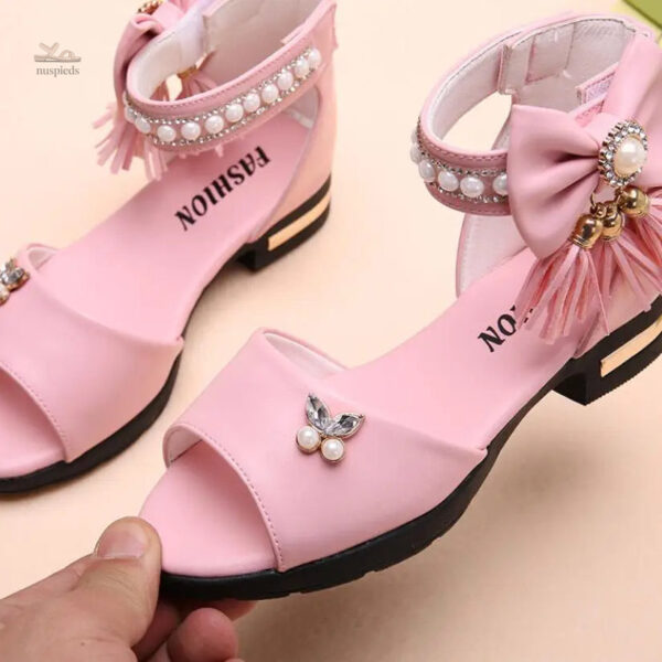 Chaussures Fille Rose, Sandale à Talon Bas Style Enfant