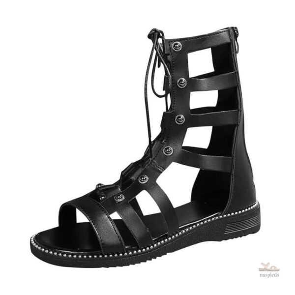 Sandale femme style gladiateur avec lacets