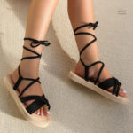 Chaussure gladiateur à lacets pour une allure sophistiquée