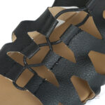 Sandale élégante noire avec zip, style gladiator