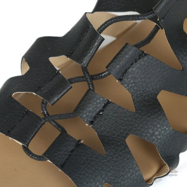 Sandale élégante noire avec zip, style gladiator