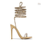 Sandales féminines à talon haut, look tendance gladiateur