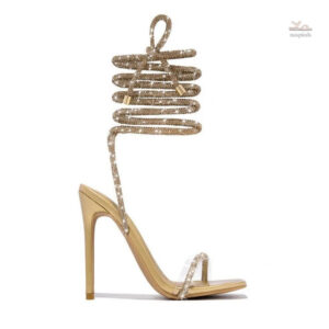Sandales féminines à talon haut, look tendance gladiateur