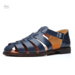 Sandale bleue pour homme avec petit talon confortable