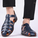 Sandale homme légère avec talon, coloris bleu