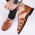 Sandale homme cuir avec finition soignée