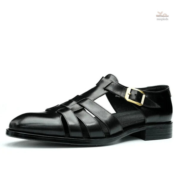 Sandale Cuir Homme avec Talon Élégant
