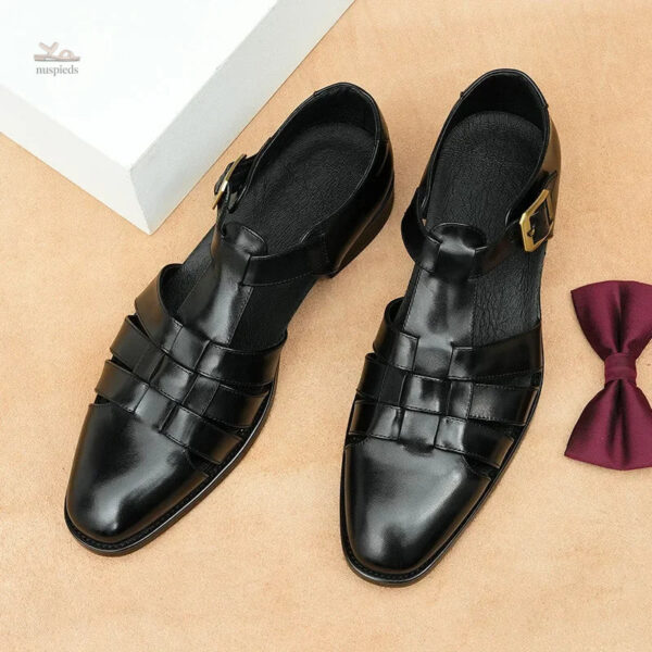 Sandale à Talon en Cuir pour Homme Stylish