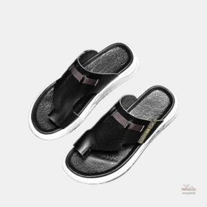 Sandale homme noire et blanche décontractée