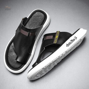 Sandale décontractée pour homme, style noir et blanc