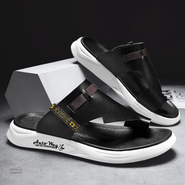 Chaussure de plage homme, sandale noire et blanche