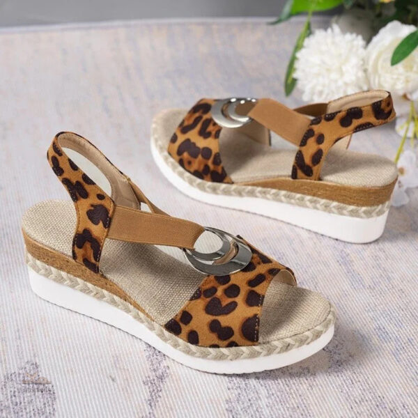 Sandale Femme Léopard, modèle ouvert et confortable