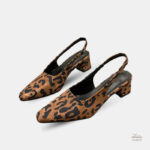 Sandale Leopard à Talon Épais