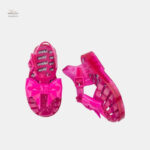 Sandale Méduse Bébé Rose Fushia avec Noeud Papillon